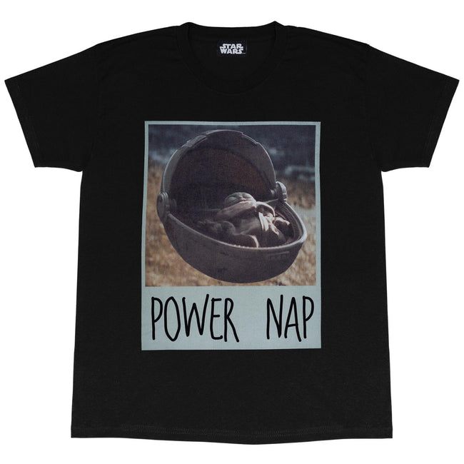 Black - Side - Star Wars: The Mandalorian Mens Power Nap The Child T-Shirt