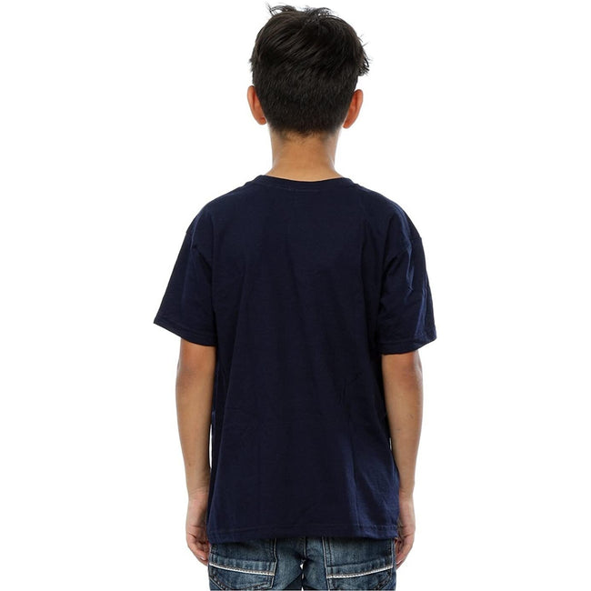 Navy-Red - Lifestyle - Captain America Boys Distressed Shield T-Shirt