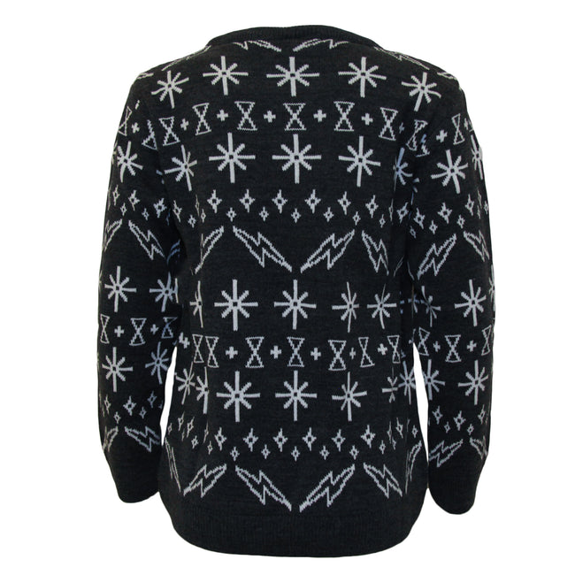 Black - Back - Harry Potter Mens Hogwarts Knitted Christmas Jumper