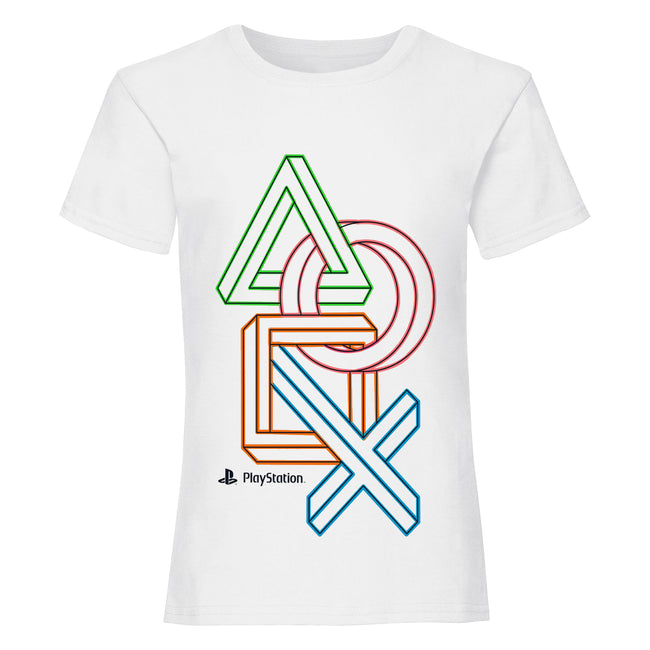 White - Front - Playstation Girls Icons T-Shirt