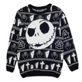 Black - Front - Nightmare Before Christmas Boys Jack Skellington Face Knitted Jumper