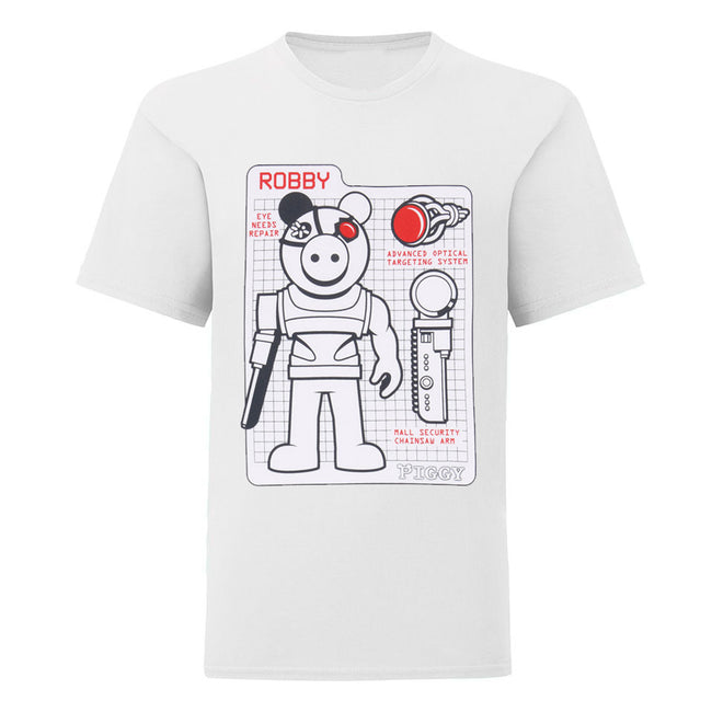 White - Front - Piggy Boys Tech Specs Robby T-Shirt