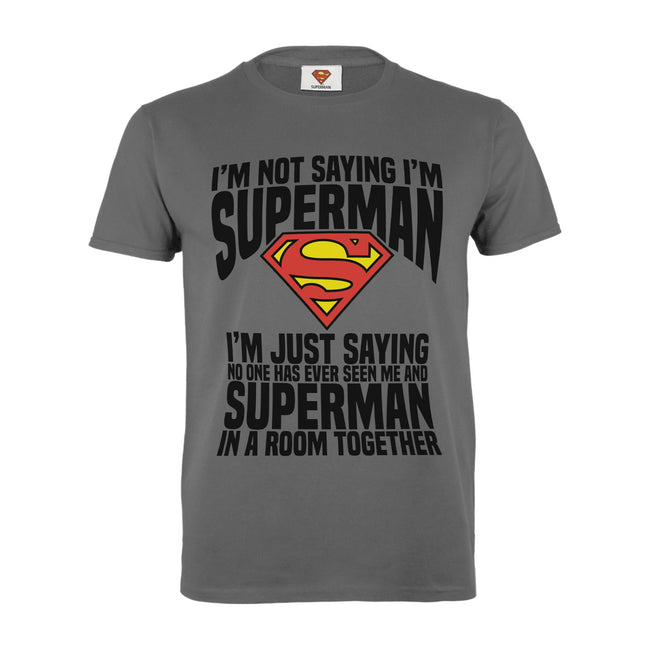Charcoal - Front - Superman Womens-Ladies I´m Just Saying Boyfriend T-Shirt