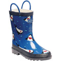 Sharks-Nautic - Front - Regatta Great Outdoors Childrens-Kids Minnow Patterned Wellington Boots