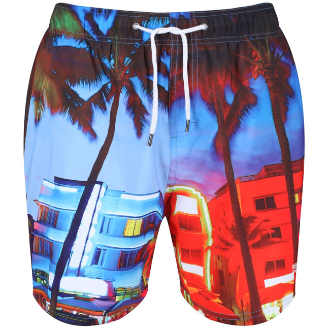 Multicoloured Print - Front - Regatta Mens Mawson II Swim Shorts