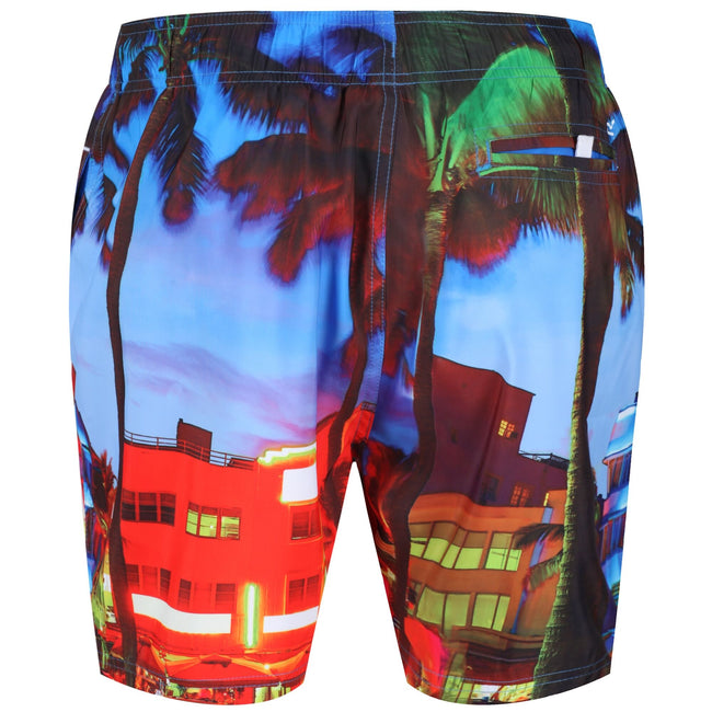 Multicoloured Print - Back - Regatta Mens Mawson II Swim Shorts