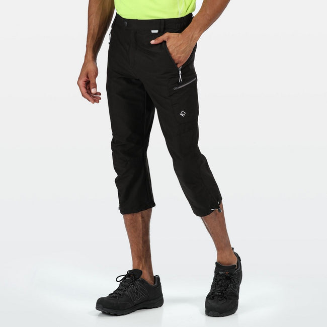 Black - Side - Regatta Mens Highton Capri Trousers
