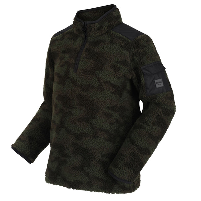 Dark Khaki-Black - Lifestyle - Regatta Childrens-Kids Macklin Fleece Top