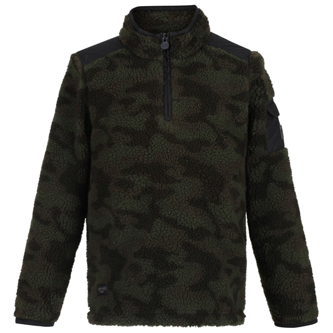 Dark Khaki-Black - Front - Regatta Childrens-Kids Macklin Fleece Top