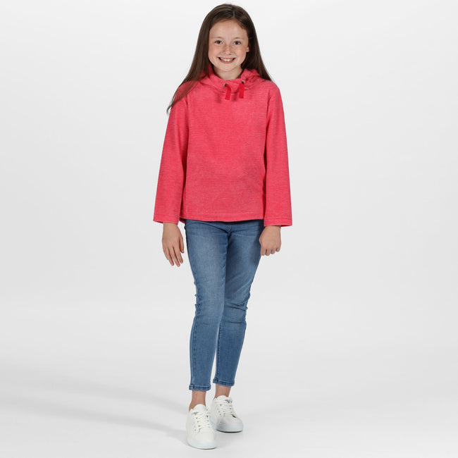 Duchess Pink - Side - Regatta Childrens-Kids Kalina Hooded Fleece Hoodie