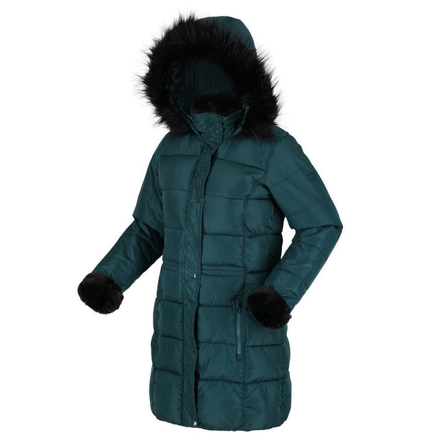 Evergreen - Close up - Regatta Womens-Ladies Della Insulated Parka