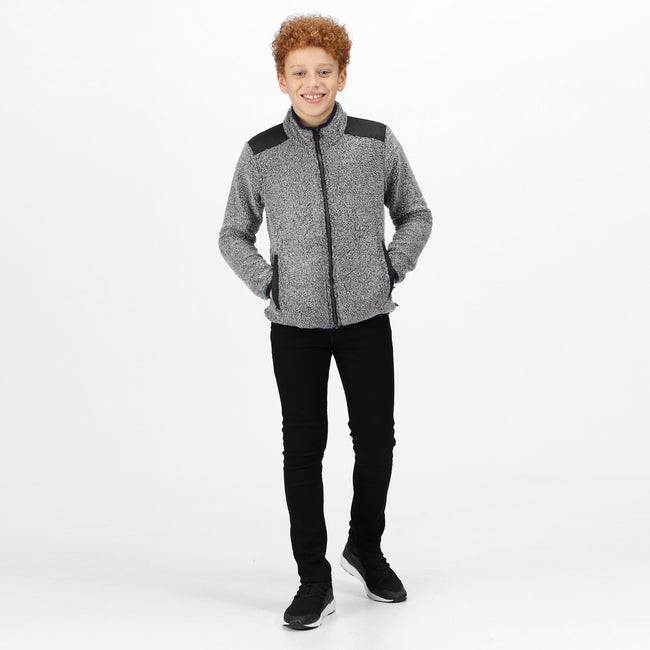 Rhino Marl-Black - Back - Regatta Childrens-Kids Mykelti Full Zip Fleece Jacket