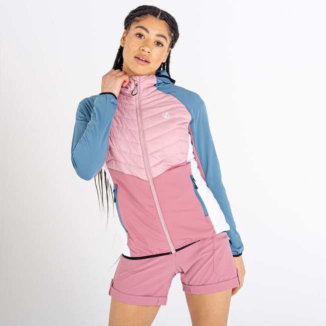 Powder Pink-Mesa Rose - Side - Dare 2B Womens-Ladies Surmount II Wool Hybrid Jacket