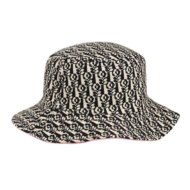 Black-Pink-Green - Back - Regatta Womens-Ladies Orla Kiely Stem Print Reversible Bucket Hat