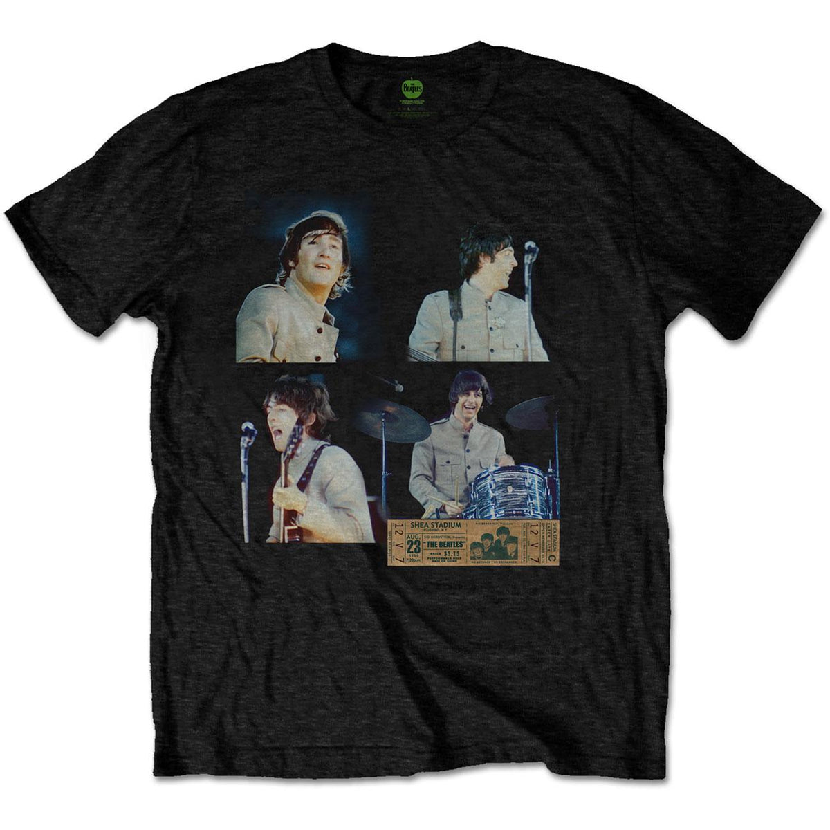 The Beatles T-Shirt Uomo | Rooftop Shot | Cotone Morbido | Nero Taglie S-XXL