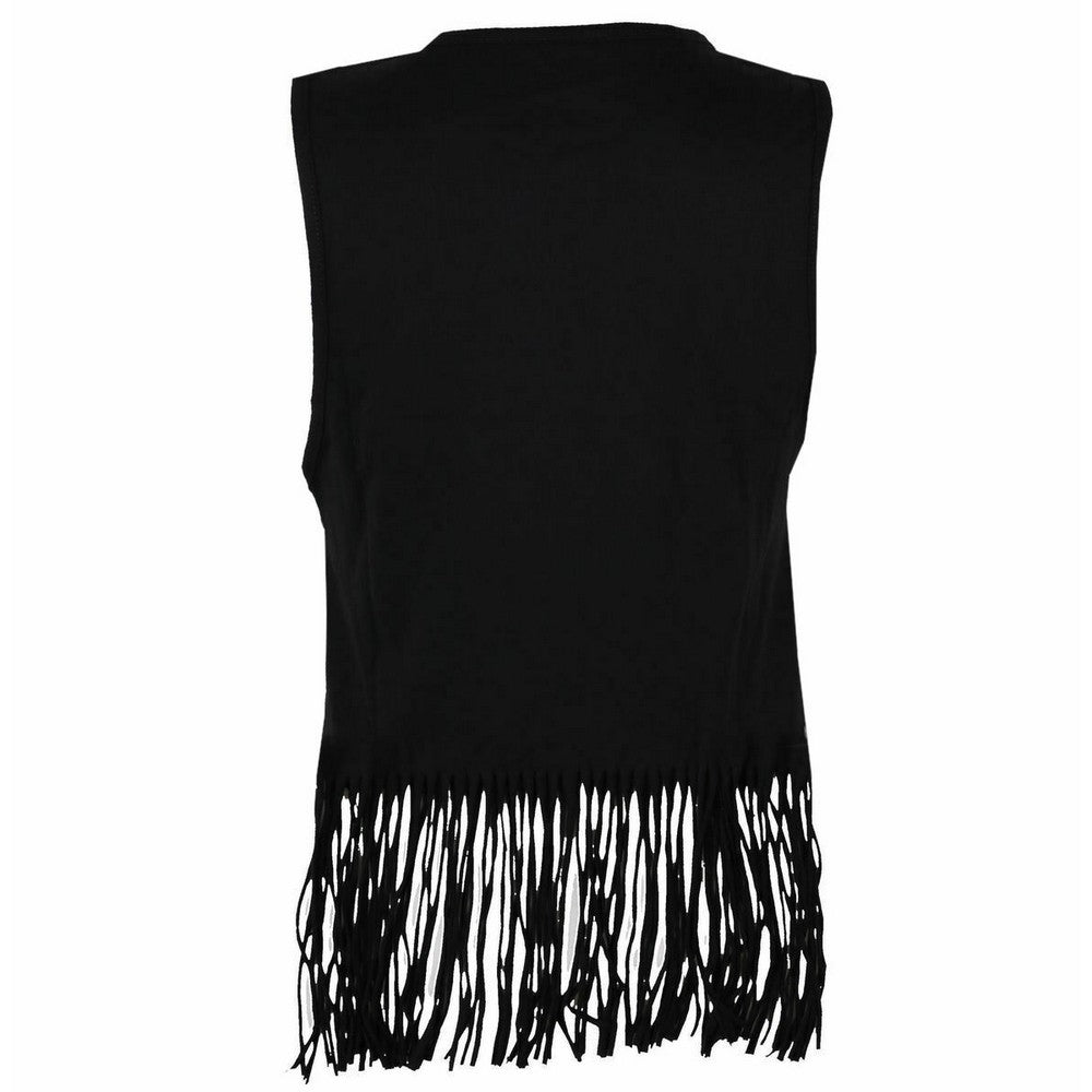 Black - Back - Ramones Womens-Ladies Presidential Seal Tassel Vest Top
