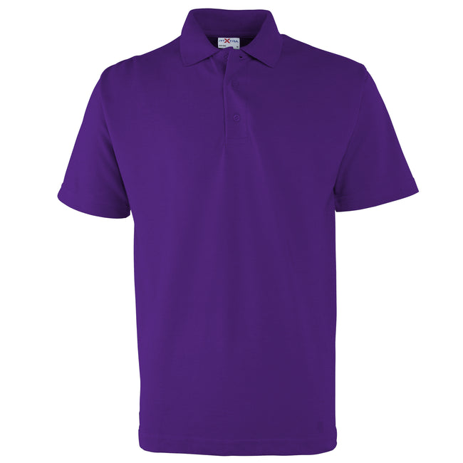 Purple - Front - RTXtra Mens Pique Knit Classic Polo Shirt