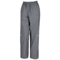Grey-Aqua - Front - Spiro Womens-Ladies Micro-Lite Performance Sports Pants - Tracksuit Bottoms