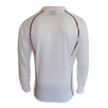 White-Maroon trim - Back - Surridge Mens-Youth Premier Sports Long Sleeve Polo Shirt