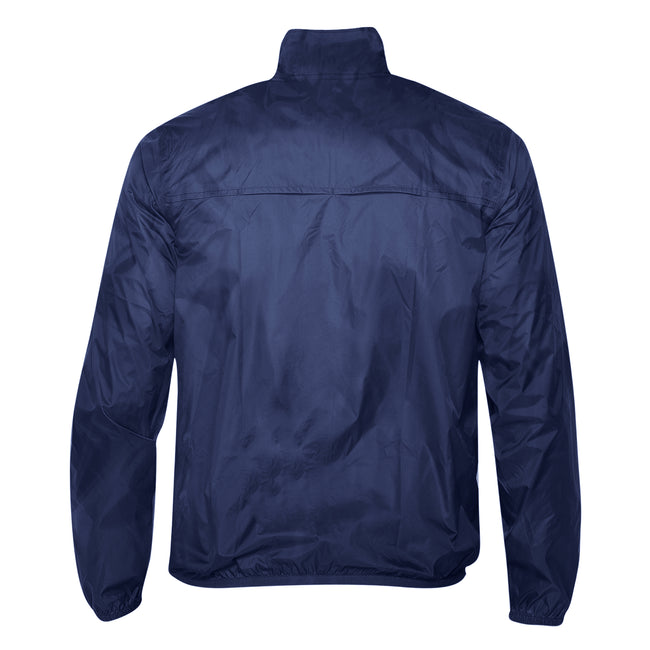 Navy- White - Front - 2786 Mens Contrast Lightweight Windcheater Shower Proof Jacket