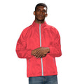 Red- White - Back - 2786 Mens Contrast Lightweight Windcheater Shower Proof Jacket