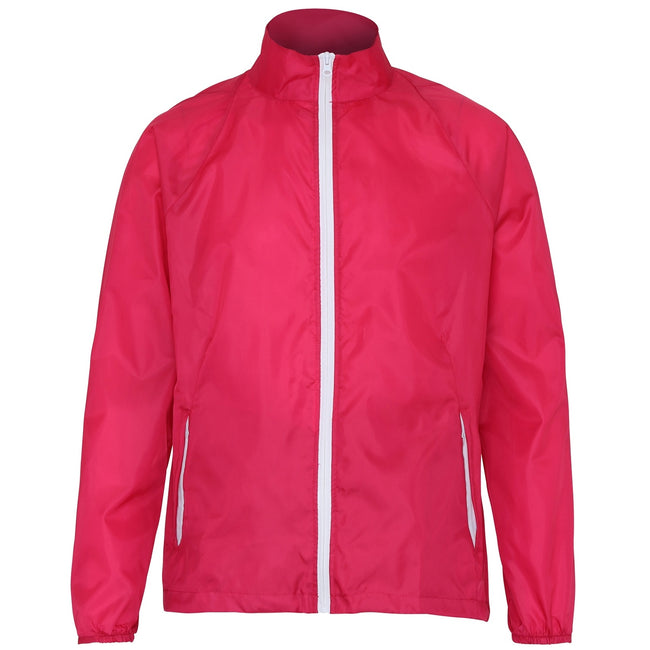 Red- White - Side - 2786 Mens Contrast Lightweight Windcheater Shower Proof Jacket