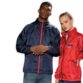 Navy- Red - Side - 2786 Mens Contrast Lightweight Windcheater Shower Proof Jacket