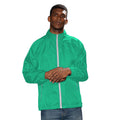 Kelly- White - Back - 2786 Mens Contrast Lightweight Windcheater Shower Proof Jacket