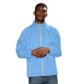 Sky- White - Back - 2786 Mens Contrast Lightweight Windcheater Shower Proof Jacket