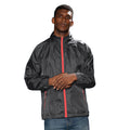Black- Red - Back - 2786 Mens Contrast Lightweight Windcheater Shower Proof Jacket