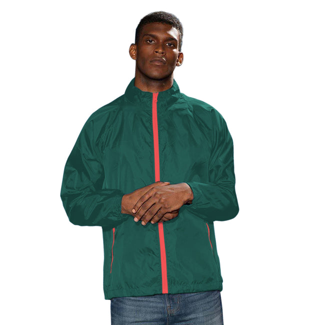 Bottle- Red - Back - 2786 Mens Contrast Lightweight Windcheater Shower Proof Jacket