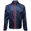 Navy- Red - Front - 2786 Mens Contrast Lightweight Windcheater Shower Proof Jacket