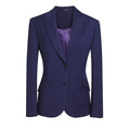 New Mid Blue - Front - Brook Taverner Ladies-Womens Novara Semi Fitted Suit Jacket