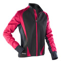 Magenta- Black - Front - Spiro Womens-Ladies Freedom Softshell Sports-Training Jacket