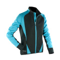 Aqua- Black - Front - Spiro Womens-Ladies Freedom Softshell Sports-Training Jacket