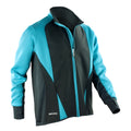 Aqua- Black - Front - Spiro Mens Freedom Softshell Sports-Training Jacket