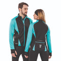Aqua- Black - Back - Spiro Mens Freedom Softshell Sports-Training Jacket