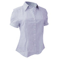 Blue - White Stripe - Front - Brook Taverner Ladies-Womens Pescara Short Sleeve Blouse