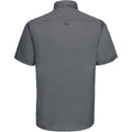 Zinc - Back - Russell Collection Mens Short Sleeve Classic Twill Shirt