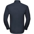 French Navy - Back - Russell Collection Mens Long - Roll-Sleeve Work Shirt