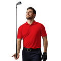 Garnet Red - Back - Glenmuir Mens Plain Performance Pique Short Sleeve Golf Polo Shirt