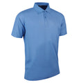 Light Blue - Front - Glenmuir Mens Plain Performance Pique Short Sleeve Golf Polo Shirt