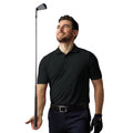 Black - Back - Glenmuir Mens Plain Performance Pique Short Sleeve Golf Polo Shirt