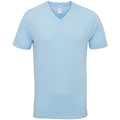 Light Blue - Front - Gildan Adults Unisex Short Sleeve Premium Cotton V-Neck T-Shirt