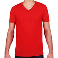 Red - Back - Gildan Adults Unisex Short Sleeve Premium Cotton V-Neck T-Shirt