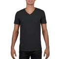 Black - Back - Gildan Adults Unisex Short Sleeve Premium Cotton V-Neck T-Shirt