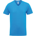 Sapphire - Front - Gildan Adults Unisex Short Sleeve Premium Cotton V-Neck T-Shirt
