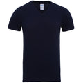 Navy - Front - Gildan Adults Unisex Short Sleeve Premium Cotton V-Neck T-Shirt