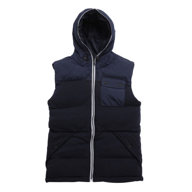 Navy - Front - Brave Soul Mens Stockport Two Tone Gilet-Bodywarmer