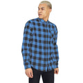Red-Black - Side - Brave Soul Mens Long Sleeve Printed Checkered Heavily Brushed Shirt
